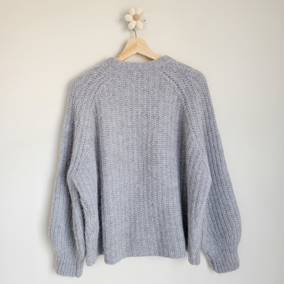 (sold) Sezane ✨ Emile Alpaca + Wool Cardigan in Mottled Grey, Large 🦙❤️🐑 - Picture 10 of 10